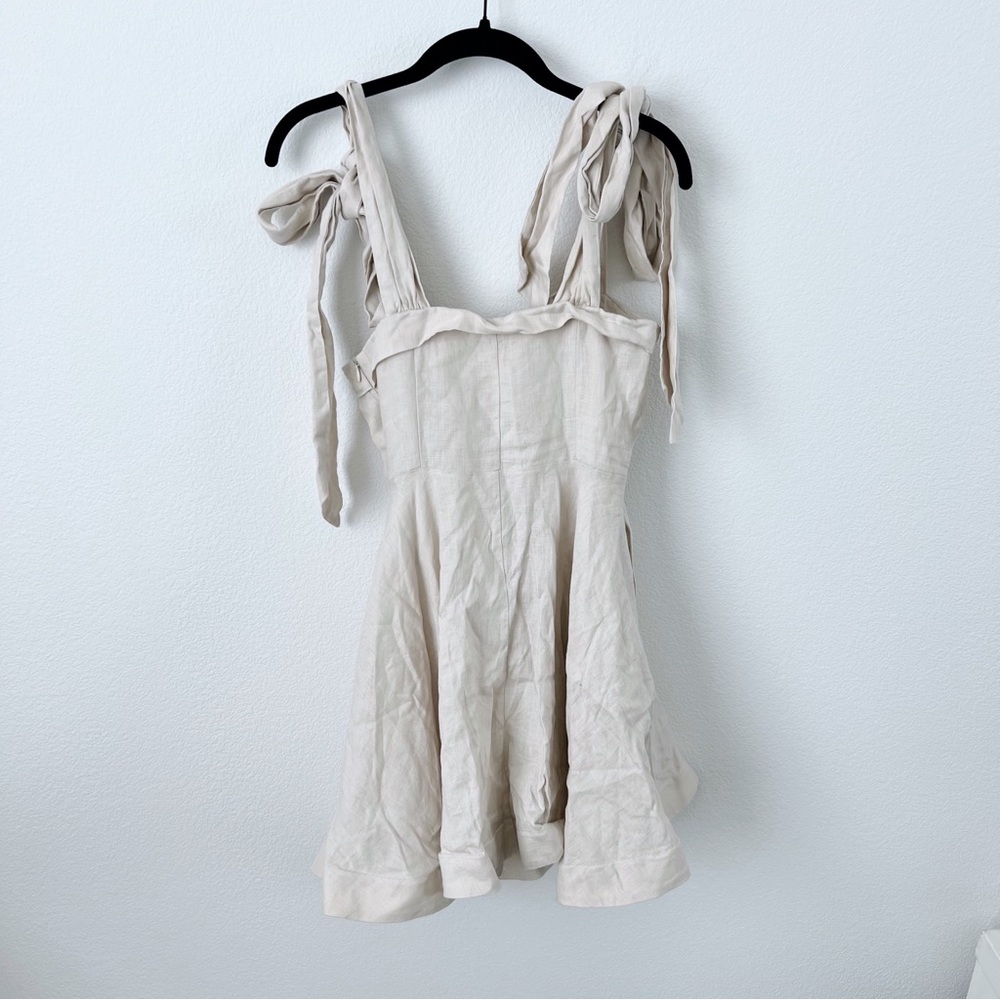 Dissh Aisle Pearl Bow Linen Dress - Picture 8 of 12